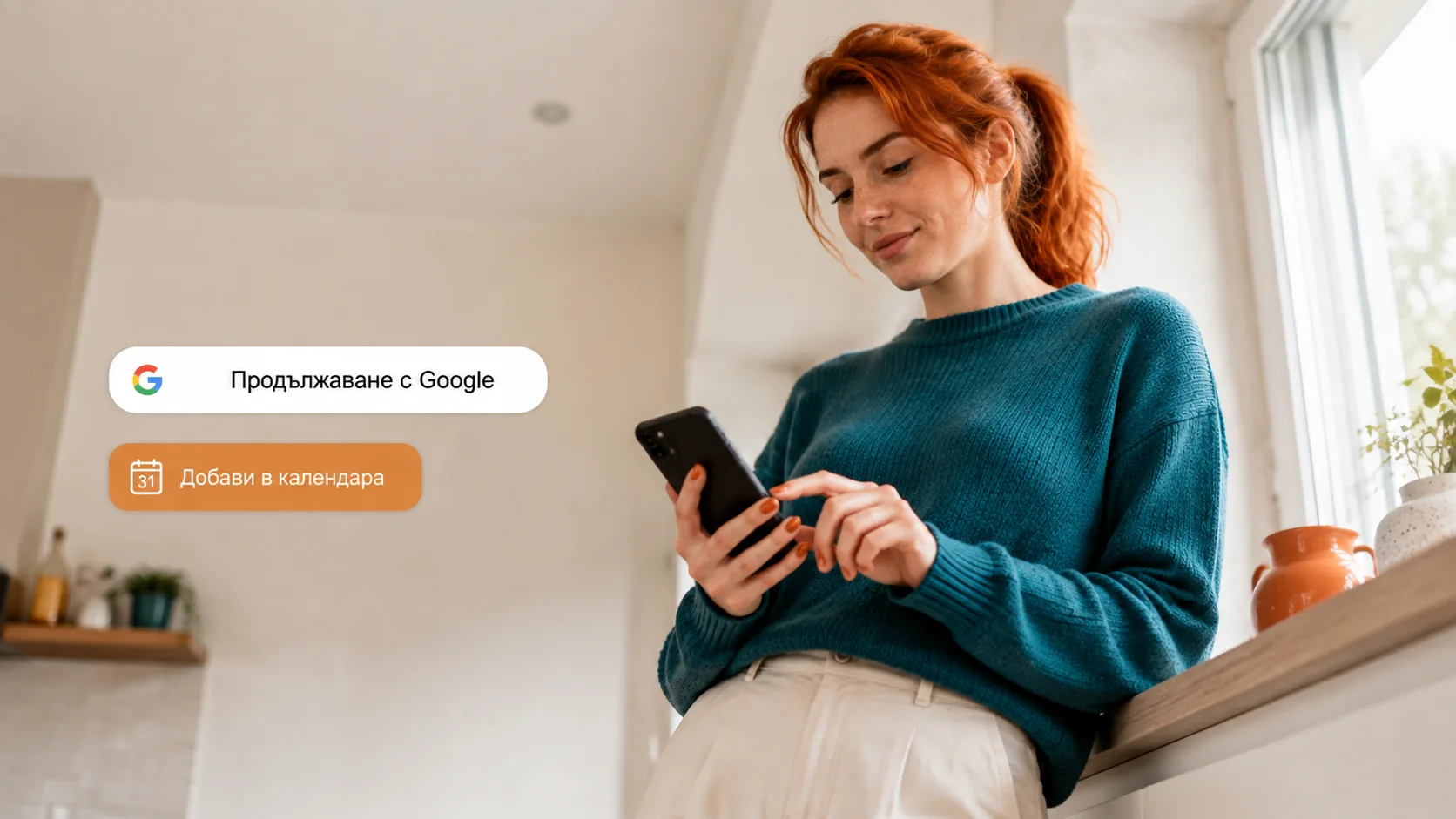 Вход с Google и час в календара